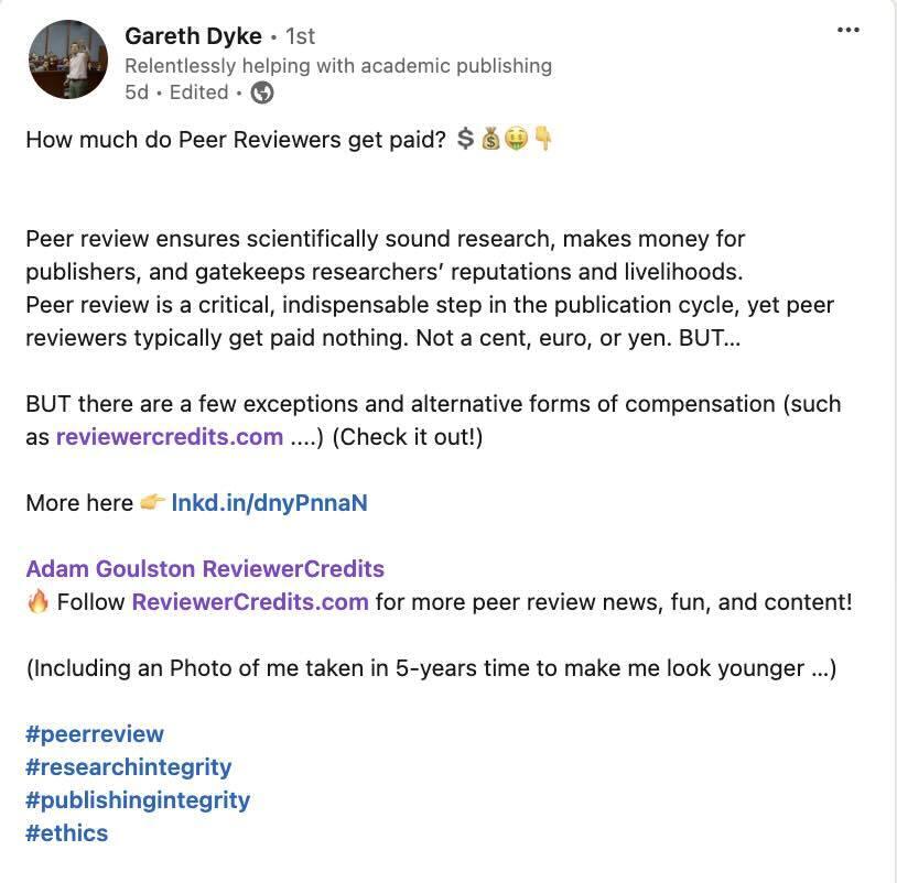 Gareth Dyke LinkedIn Post